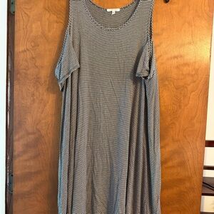 Maurices Navy and White Striped Midi Dress